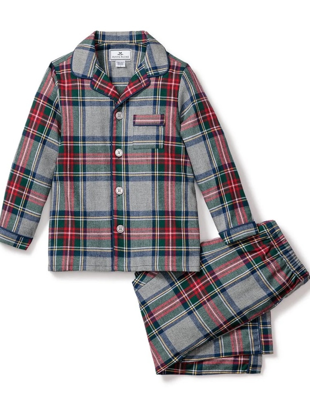 Petite Plum Brushed Cotton Pajamas in Westminster Plaid